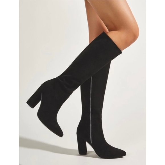 Pointed Toe Knee High Boots - Picture 2 of 5